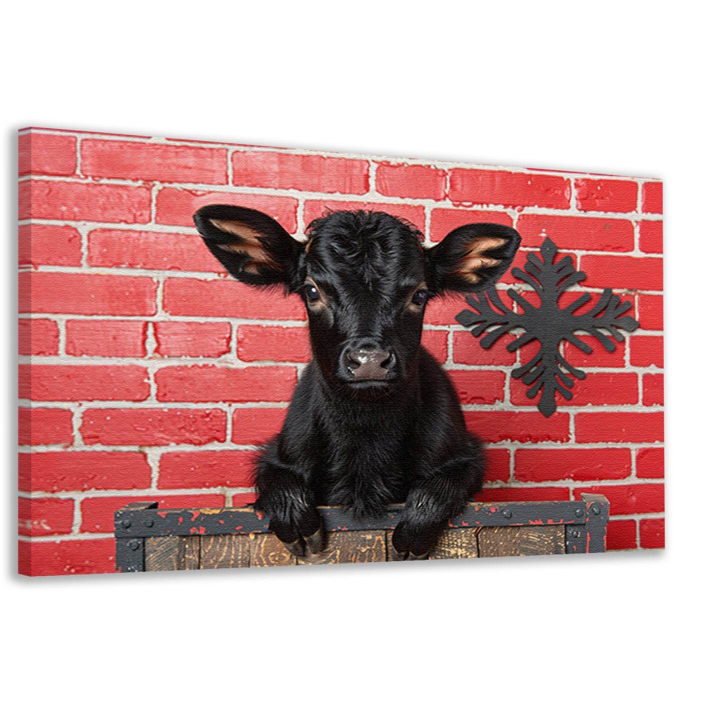 Minimalistisch Kalf op Crate canvas