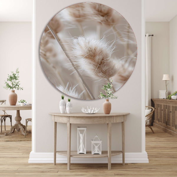 Close-up van Beige Graspluimen forex muurcirkel