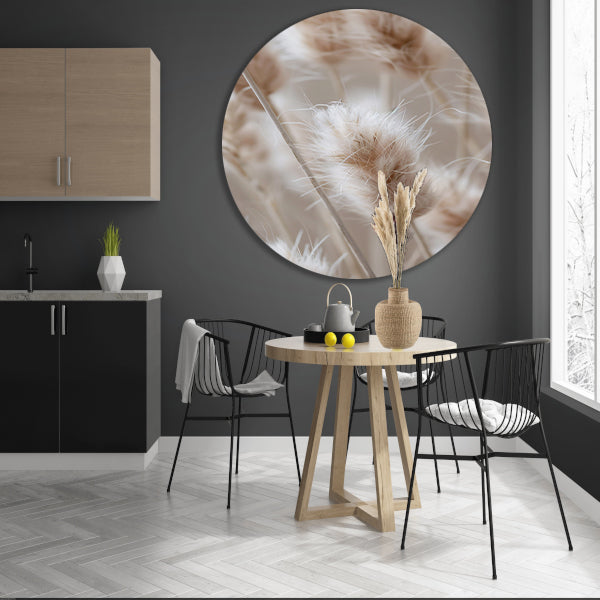 Close-up van Beige Graspluimen forex muurcirkel
