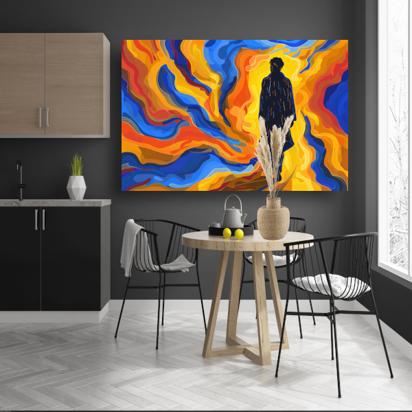 Portret van een Man met Kleurencirkel poster