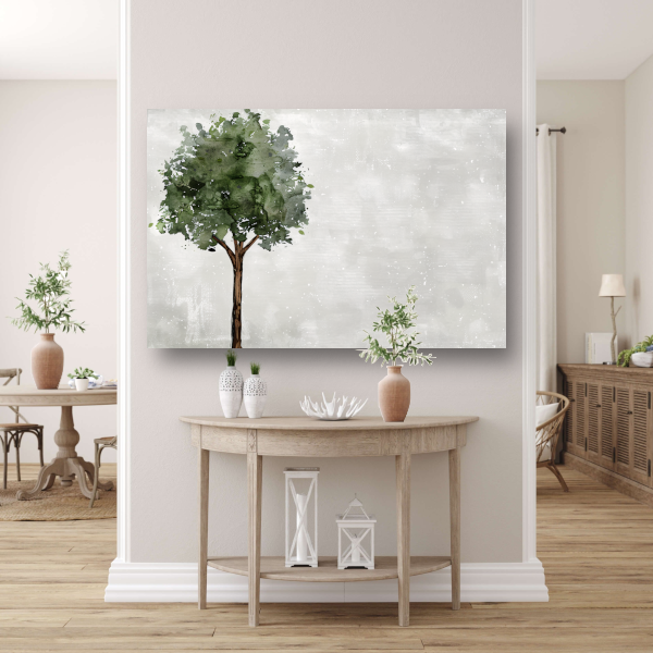 Eenzame boom abstracte kunst poster