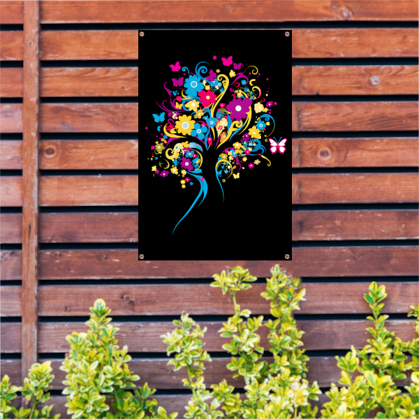 Dans van Vlinders en Bloemen tuinposter