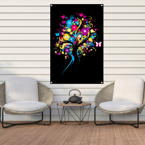 Dans van Vlinders en Bloemen tuinposter