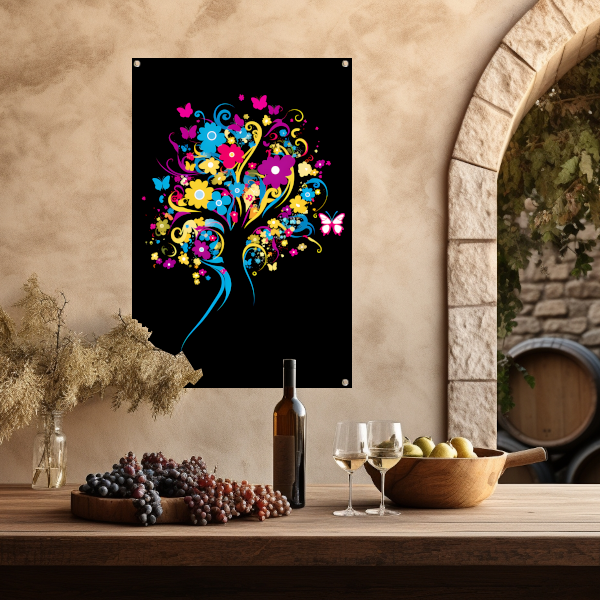 Dans van Vlinders en Bloemen tuinposter