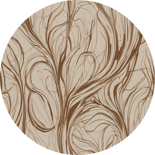 Bruine Sepia Abstracte Harmonie aluminium muurcirkel