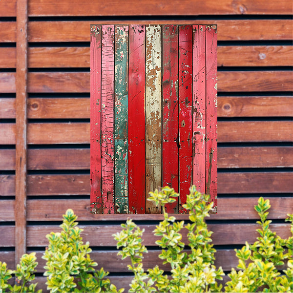 Abstract met Verweerde Houten Planken tuinposter