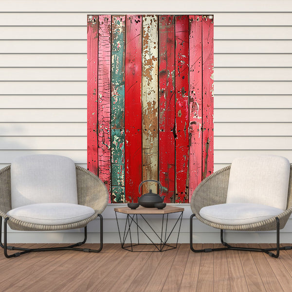 Abstract met Verweerde Houten Planken tuinposter