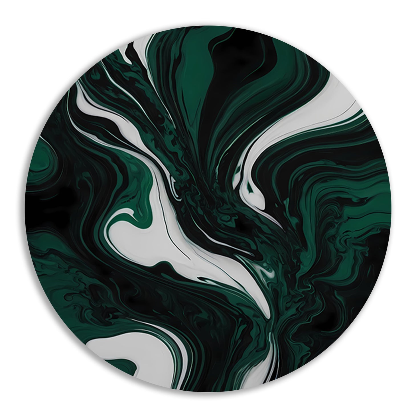 Abstracte Dans van Donkergroen en Wit forex muurcirkel