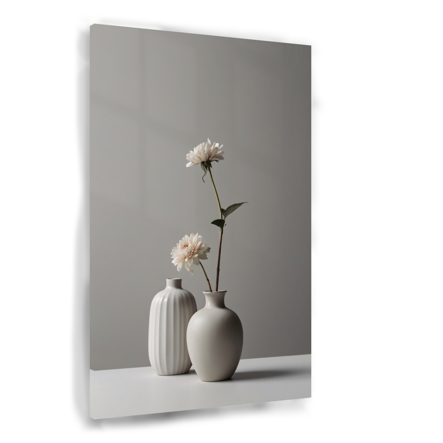 Minimalistische Vazen en Witte Bloemen Stilleven Acrylglas