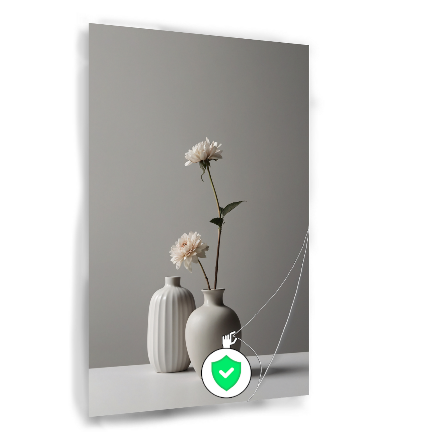 Minimalistische Vazen en Witte Bloemen Stilleven poster