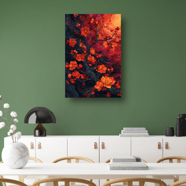 Kosmische Bloesemboom Kunstwerk poster