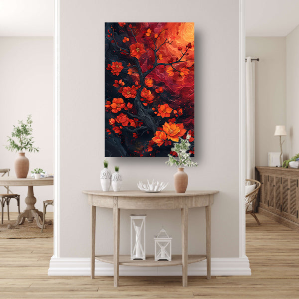 Kosmische Bloesemboom Kunstwerk poster