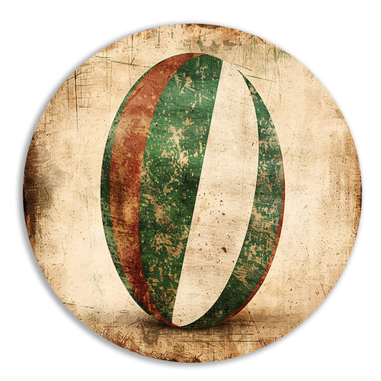 Groen op wit: Abstracte compositie aluminium muurcirkel