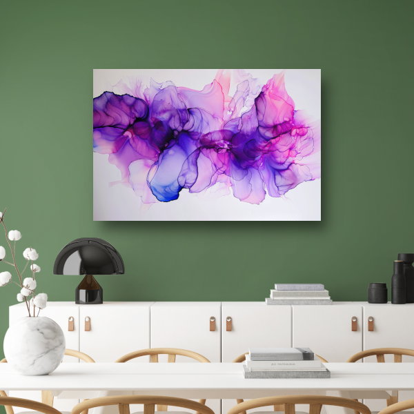 Abstracte Werveling van Paars en Blauw canvas