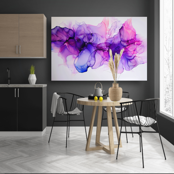 Abstracte Werveling van Paars en Blauw canvas