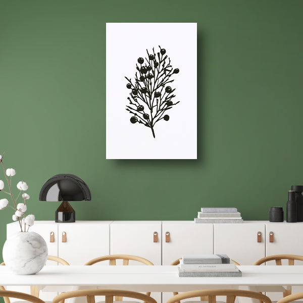 Abstracte zwart-witte natuur silhouetten canvas
