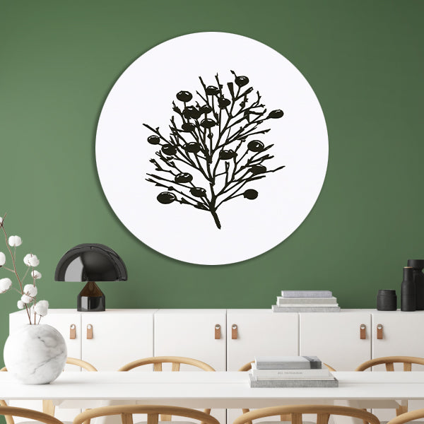 Abstracte zwart-witte natuur silhouetten forex muurcirkel