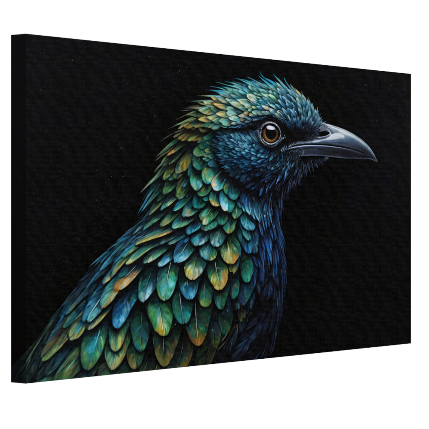 De Verborgen Dieptes van een Kleurrijke Vogel canvas