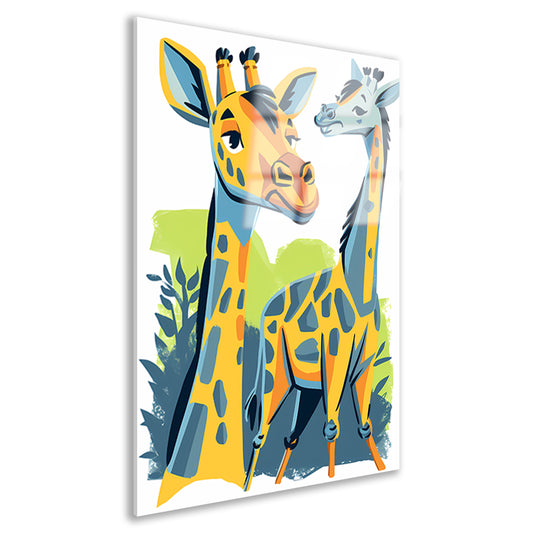 Levendige illustratie van twee giraffen acrylglas