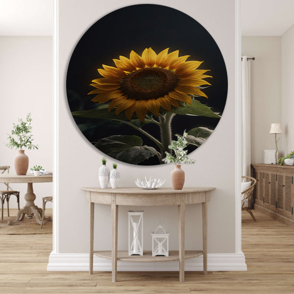 Solitaire zonnebloem in zachte verlichting forex muurcirkel