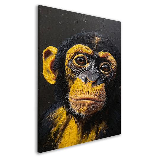 Realistisch schilderij van een gedetailleerde aap canvas