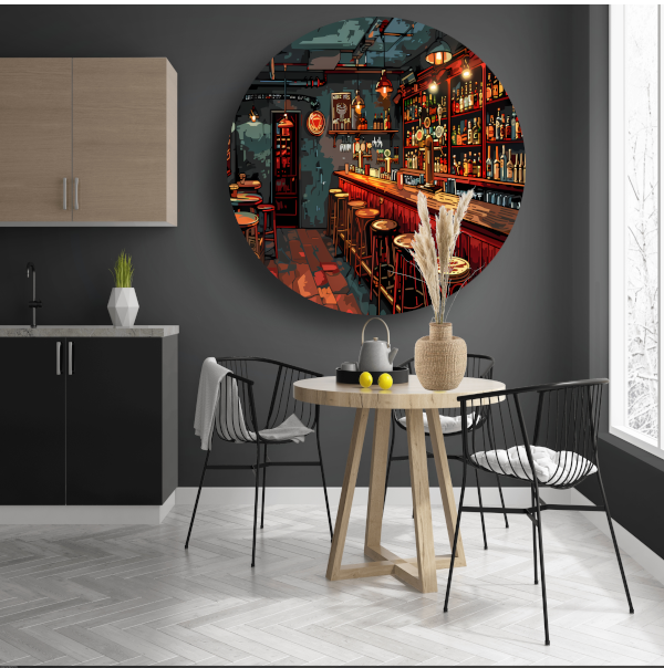 Minimalistische Stilleven met Flessen forex muurcirkel