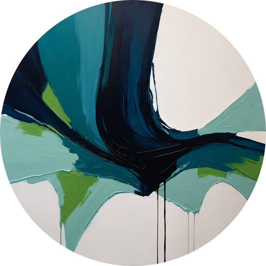 Harmonische Stroom van Moderne Abstractie aluminium muurcirkel