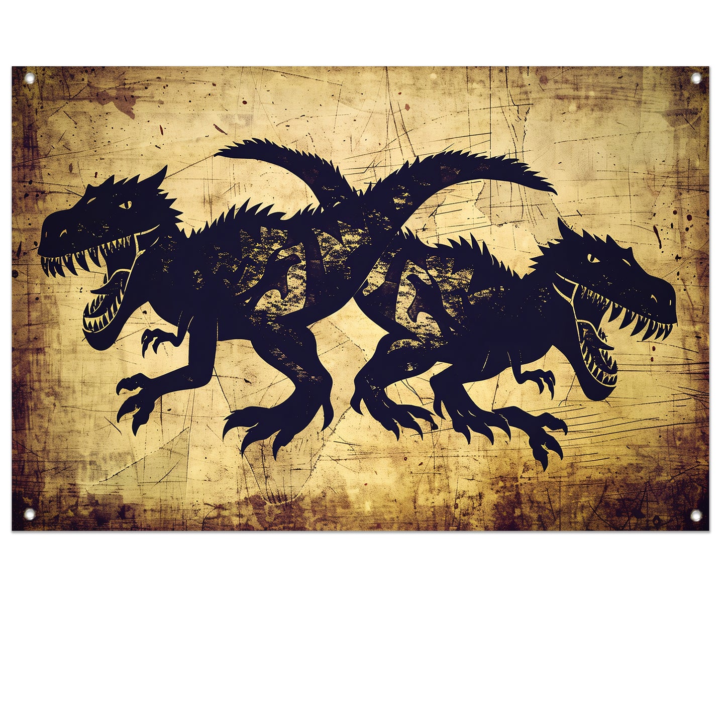 Dinosauriërs in de Nacht tuinposter