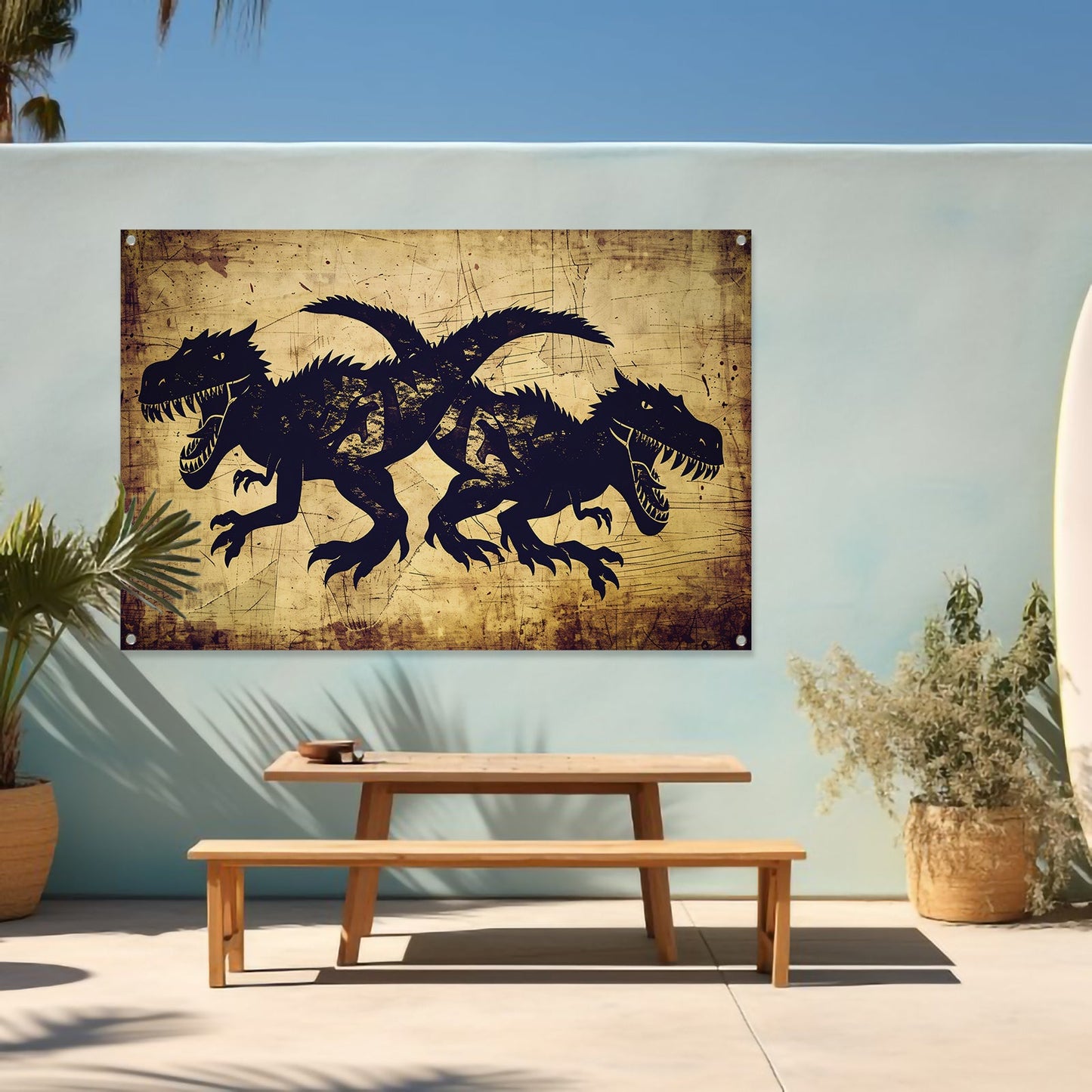 Dinosauriërs in de Nacht tuinposter