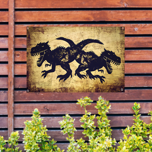 Dinosauriërs in de Nacht tuinposter