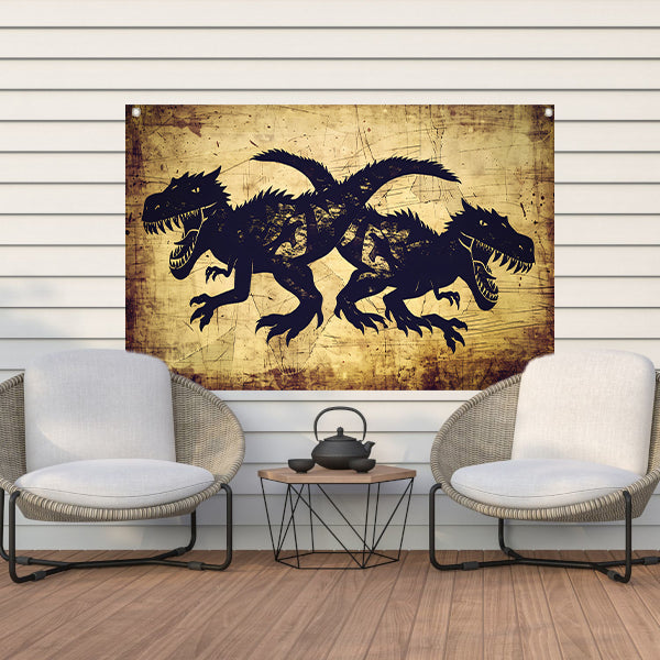 Dinosauriërs in de Nacht tuinposter