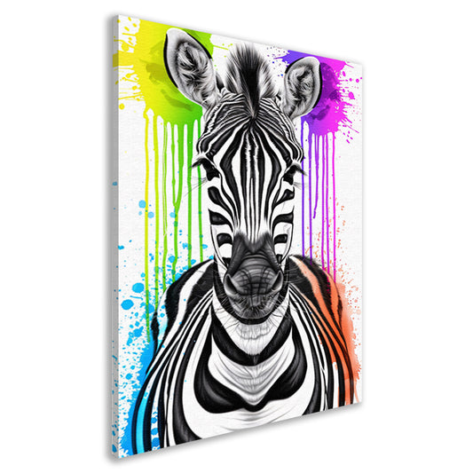 Kleurrijke Zebra Street Art Print canvas