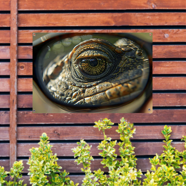 Close-up van Reptielenoog tuinposter