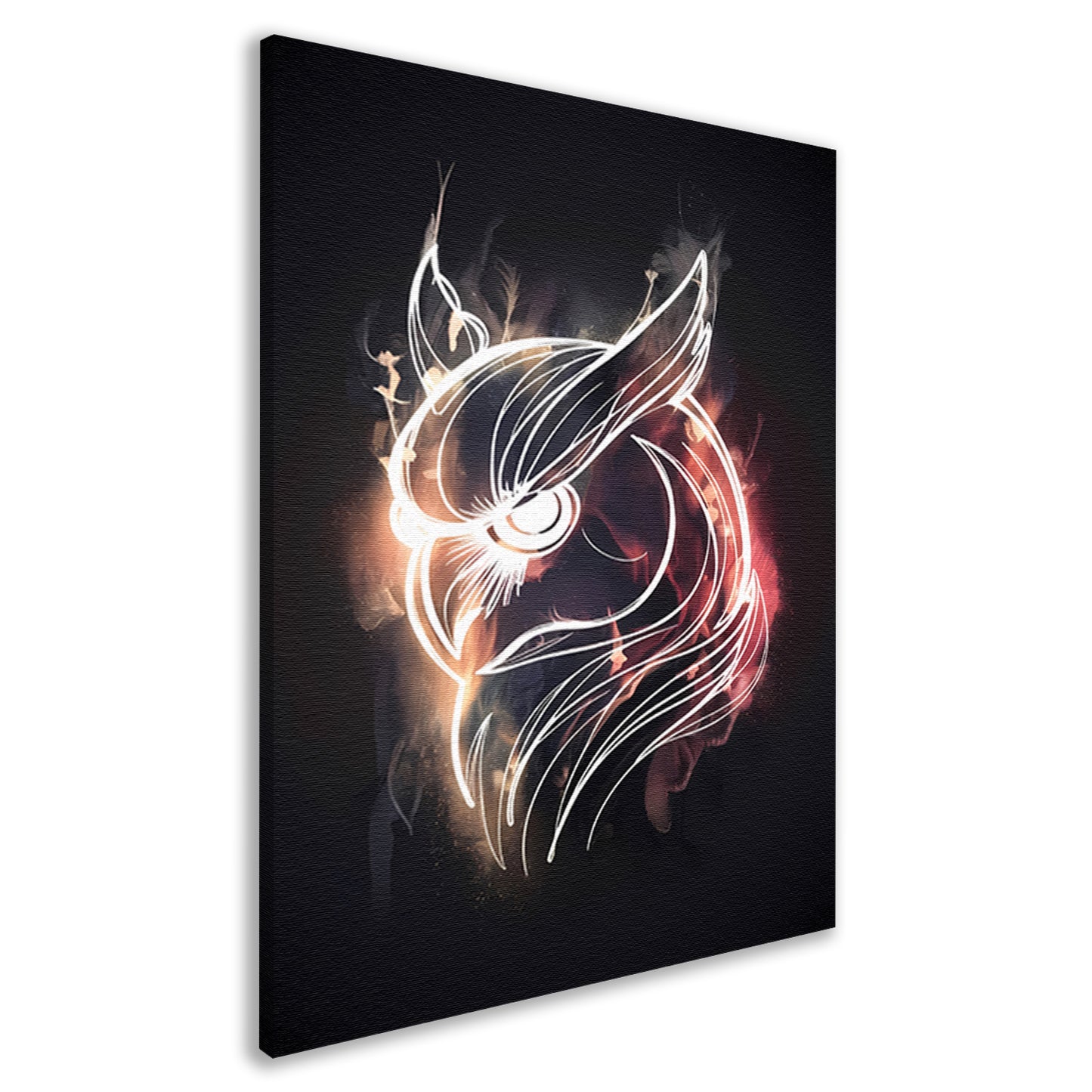Uil van Vuur en Schaduw - Krachtige Kunst canvas