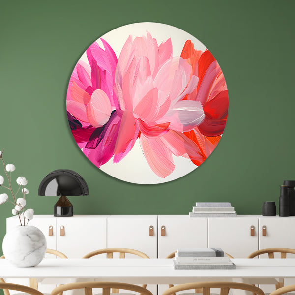 Kleurrijk abstract bloemenontwerp voor interieur forex muurcirkel