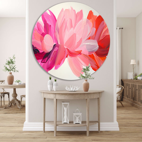 Kleurrijk abstract bloemenontwerp voor interieur forex muurcirkel
