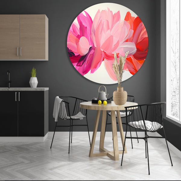 Kleurrijk abstract bloemenontwerp voor interieur forex muurcirkel