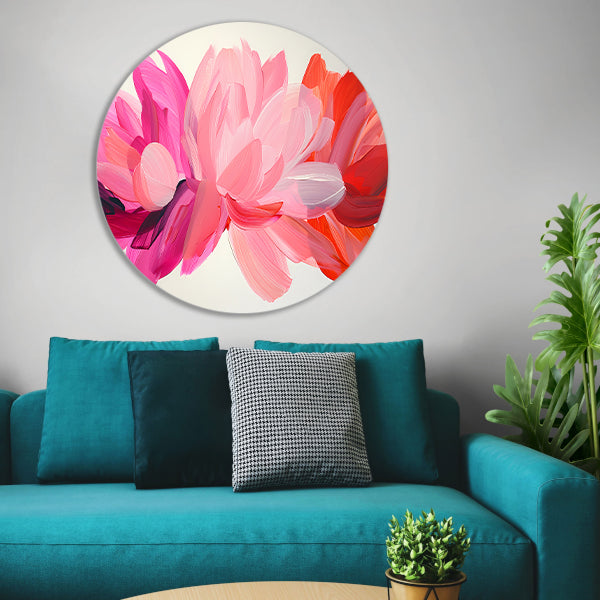 Kleurrijk abstract bloemenontwerp voor interieur forex muurcirkel