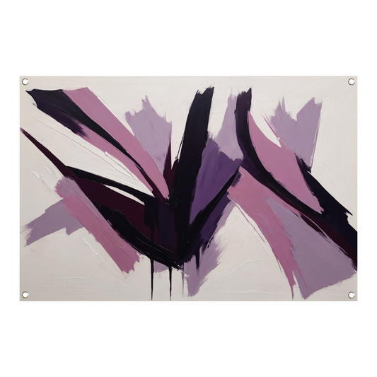 Abstracte Samensmelting van Zwart en Paarse Tinten tuinposter
