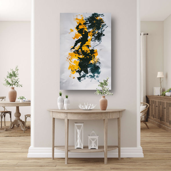 Expressieve abstracte kunst met silhouetten canvas