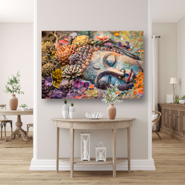 Boeddha in Bloemenpracht canvas