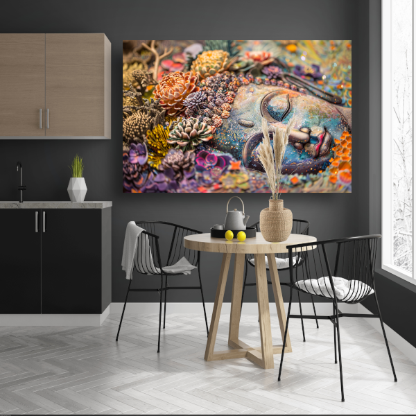 Boeddha in Bloemenpracht canvas