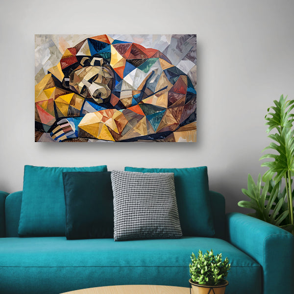 Beer in geometrische vormen en kleuren acrylglas