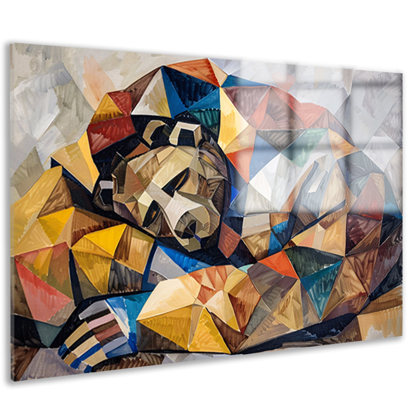 Beer in geometrische vormen en kleuren acrylglas