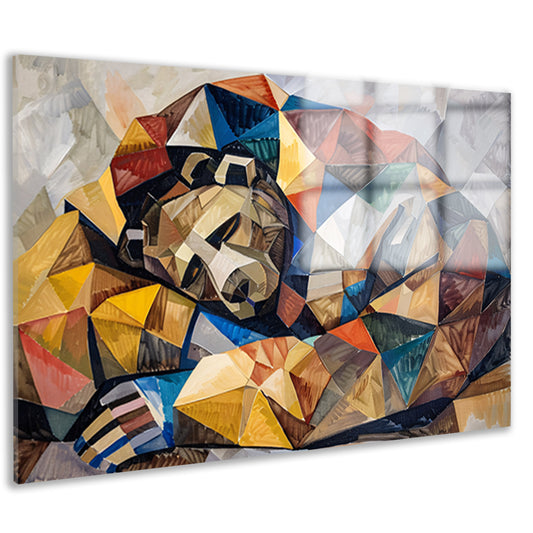 Beer in geometrische vormen en kleuren acrylglas