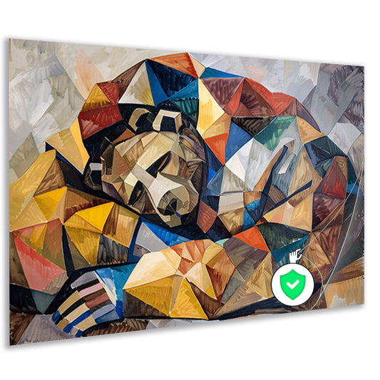 Beer in geometrische vormen en kleuren poster