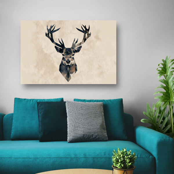 Geometrisch Abstract Hert in Stijlvolle Tinten poster