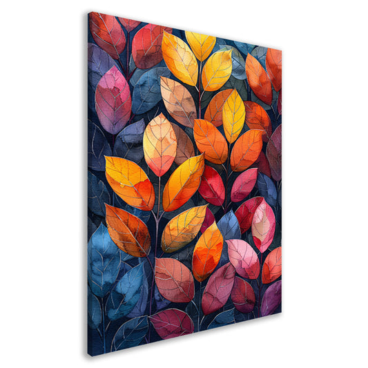 Kleurrijk Herfstbladeren in Abstract Stijl canvas