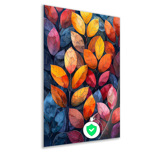 Kleurrijk Herfstbladeren in Abstract Stijl poster