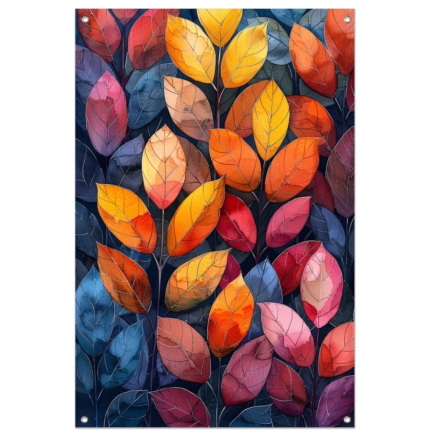 Kleurrijk Herfstbladeren in Abstract Stijl tuinposter